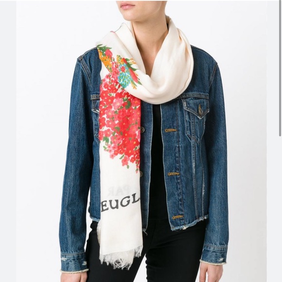 GUCCI heart print scarf "L'Aveugle Par Amour" - Picture 1 of 4